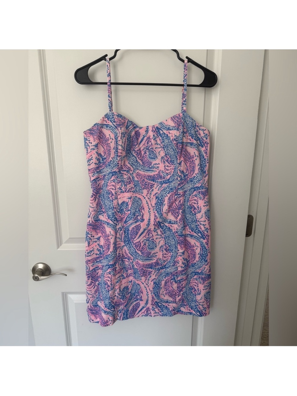 Lilly Pulitzer Shelli Stretch Dress in Coastal Blue Maybe Gator 🐊